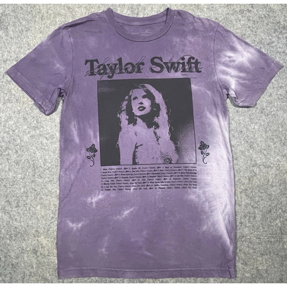 Taylor Swift Speak Now Taylor's Version Album Tracklist Purple Tie-Dye Shirt SM